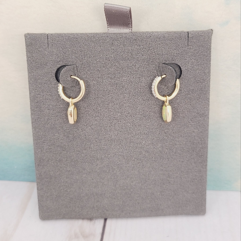 Kendra Scott Nellie Diamond Huggies Opal